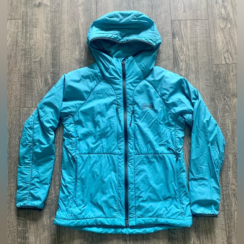 Mountain Hardwear Women’s KOR AIRSHELL™ Warm Jacket with Hood, Size M, Blue
